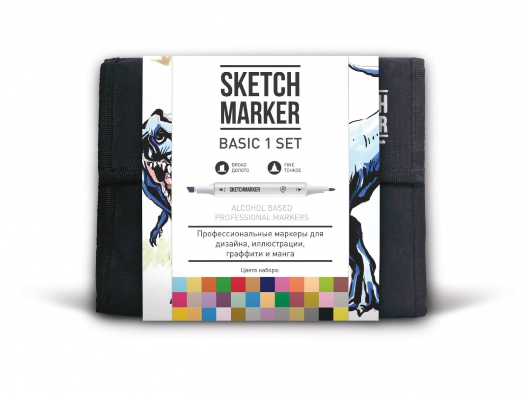 картинка Набор маркеров "SKETCMARKER Basic" Базовые оттенки (36 маркера + сумка органайзер)
