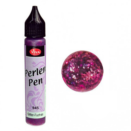 картинка Краска д/создания жемчужин Perlen-Pen Glitter 25 мл фуксия