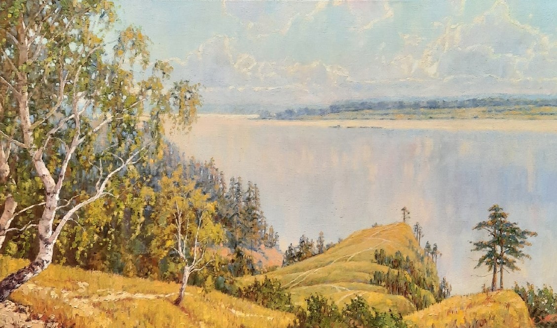 картинка Ротанин А.Б. "Волга. Солнечный берег", х/м 40*70