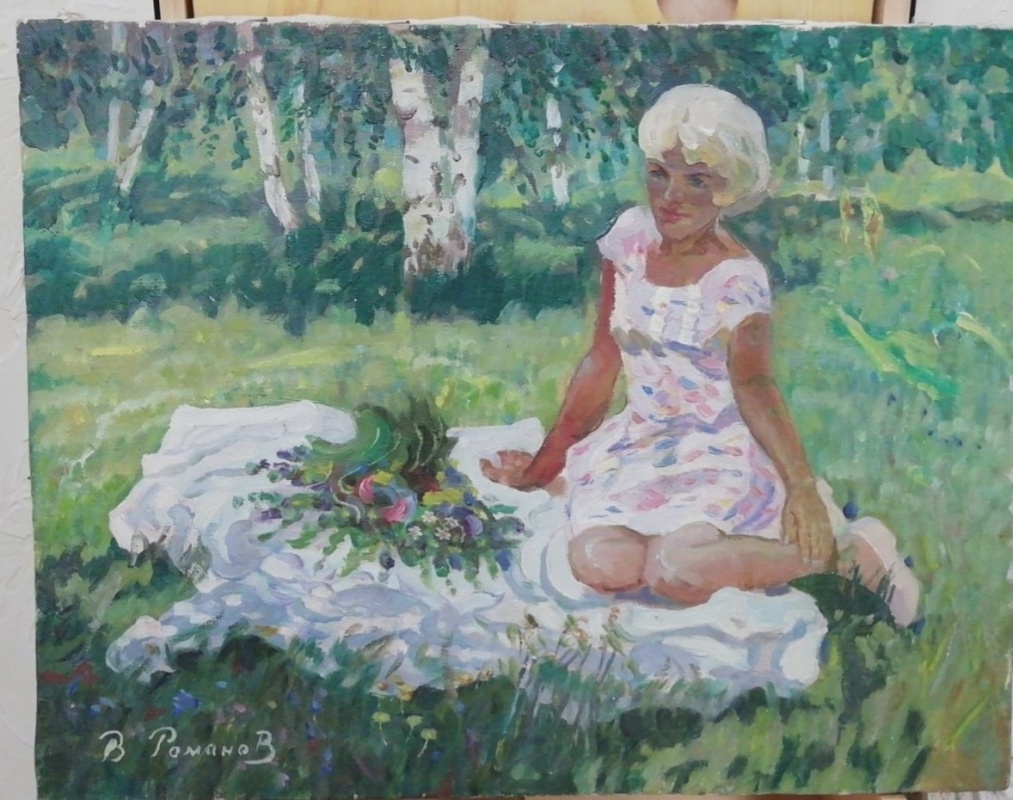 картинка Романов "Блондинка", х.м, 45*34