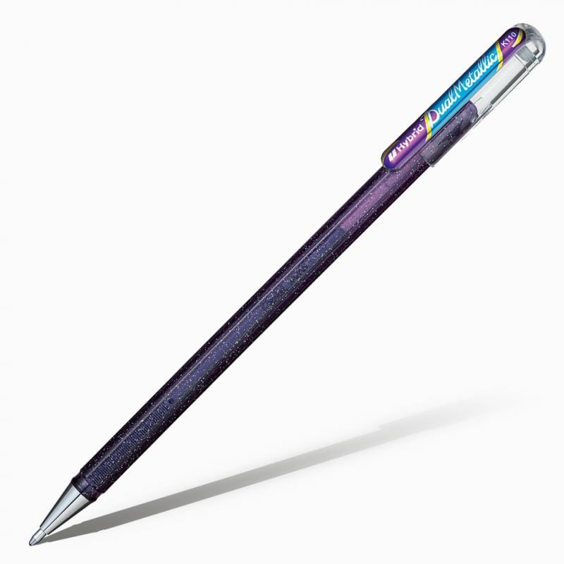 картинка Гелевая ручка с чернилами "Хамелеон" Hybrid Dual Metallic, 1,0 мм, фиолетовый + синий металлик