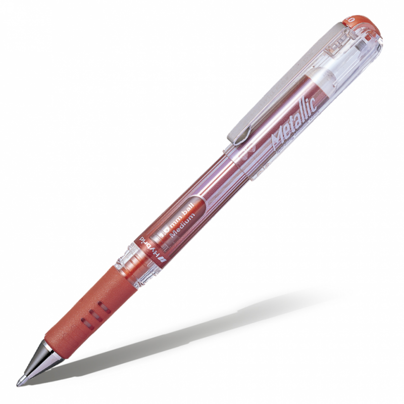 картинка Гелевая ручка с металлическим наконечником Hybrid Gel Grip DX, бронзовый стержень, 1,0мм