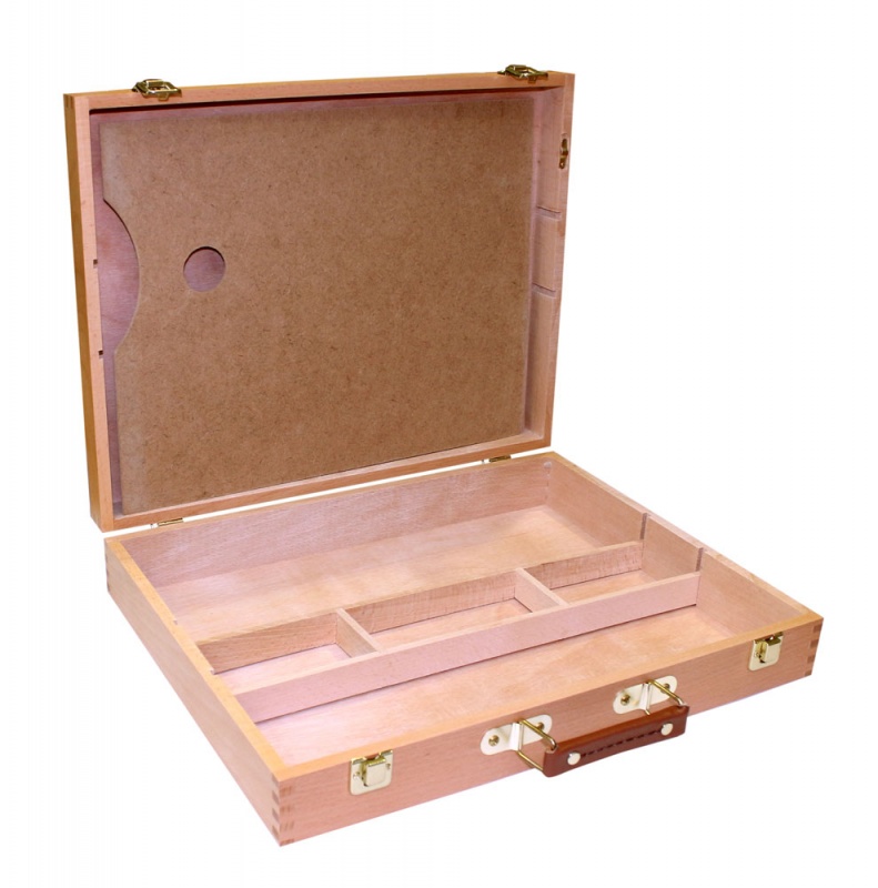 картинка Ящик деревянный (вяз) с ячейками SFE0040, размер 40х31х8 см с палитрой, Хоббитания