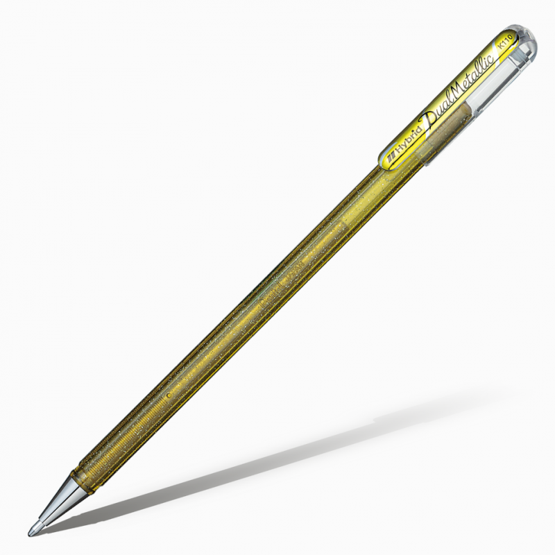 картинка Гелевая ручка с чернилами "Хамелеон" Hybrid Dual Metallic, 1,0 мм, золото