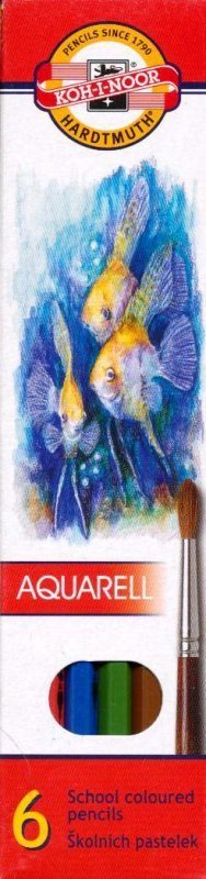 картинка Набор акварельных карандашей Рыбки 6шт., картонная уп-ка