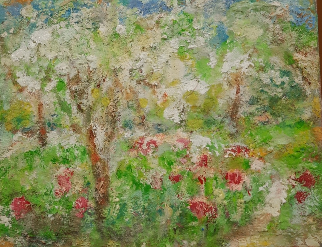 картинка Медведкина В.Н." Цветущий сад "х.м. 30*40,2022