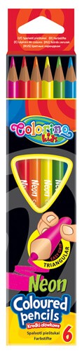 картинка Набор треугольных цветных карандашей 6 неоновых цветов