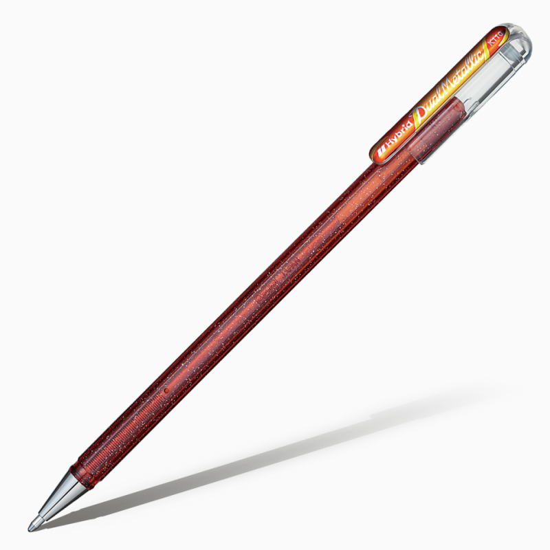 картинка Гелевая ручка с чернилами "Хамелеон" Hybrid Dual Metallic, 1,0 мм, оранжевый + желтый металлик