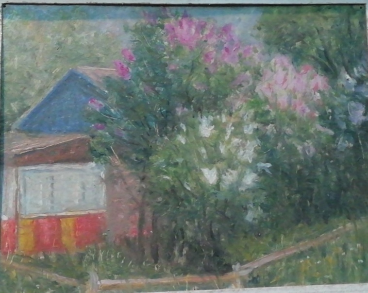 картинка Шпульников "Сирень цветет", к.м, 21*27, 1961г