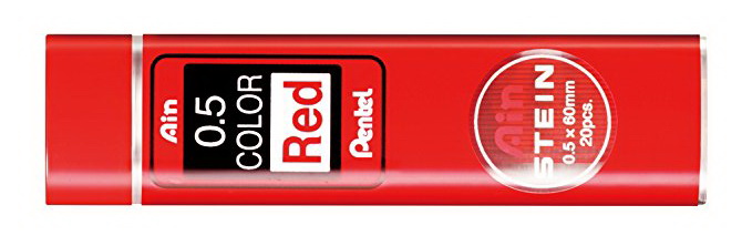картинка Грифели для карандашей автоматич. Ain Stein красного цвета, 20шт, 0,5мм