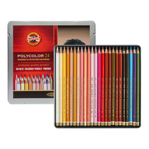 картинка Набор цветных карандашей PolyColor Portrait Colours 24шт, металлическая уп-ка, в блистере
