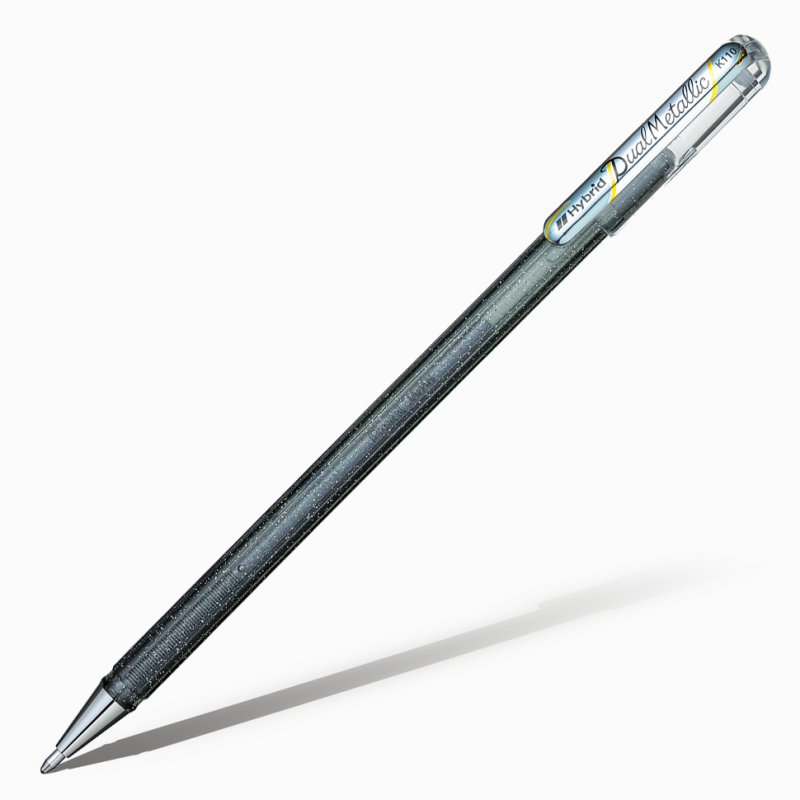 картинка Гелевая ручка с чернилами "Хамелеон" Hybrid Dual Metallic, 1,0 мм, серебро