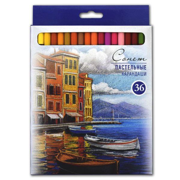 картинка Набор пастельных карандашей, 36 цветов "Сонет"