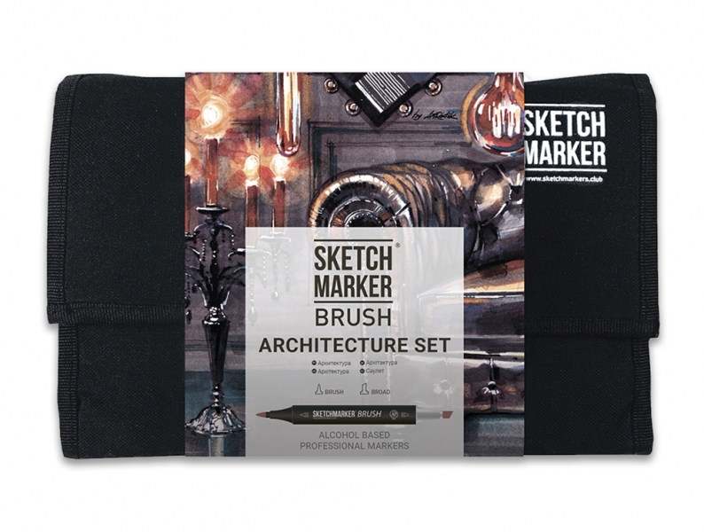 картинка Набор маркеров "SKETCMARKER Architecture 24 set" Архитектура (24 маркера + сумка органайзер)