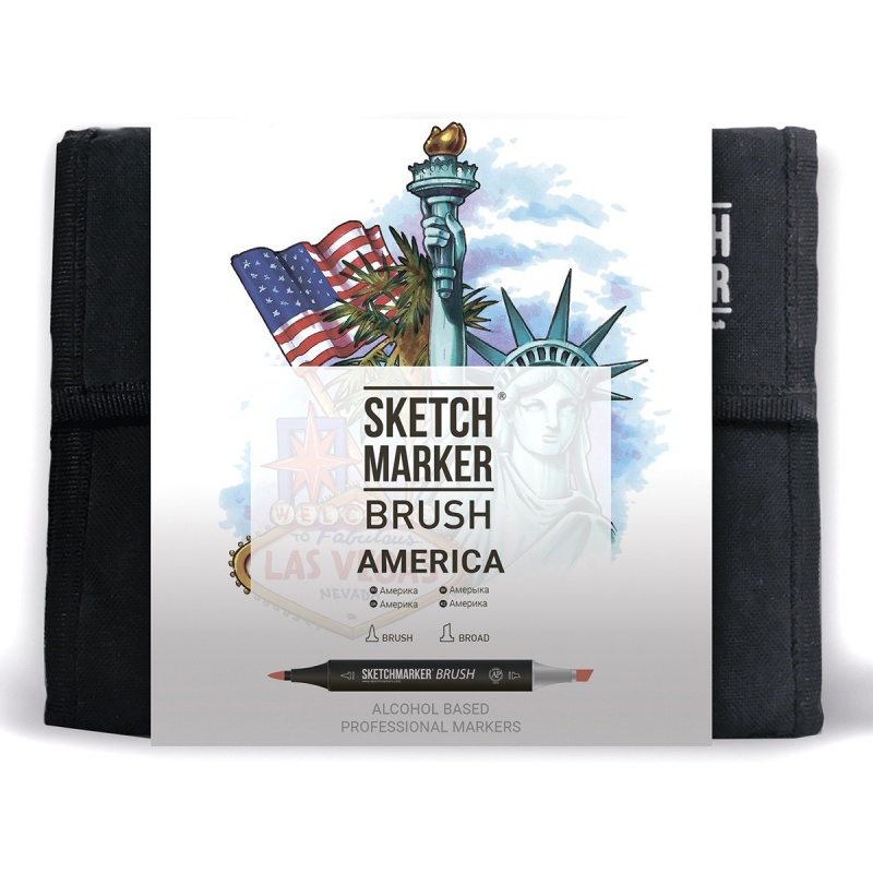 картинка Набор маркеров "SKETCMARKER BRUSH" America (36 маркеров + сумка органайзер)