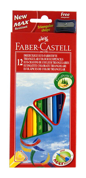картинка Набор цветных карандашей 12цв ЭСО трехгран. корпус+точилка в карт.коробке