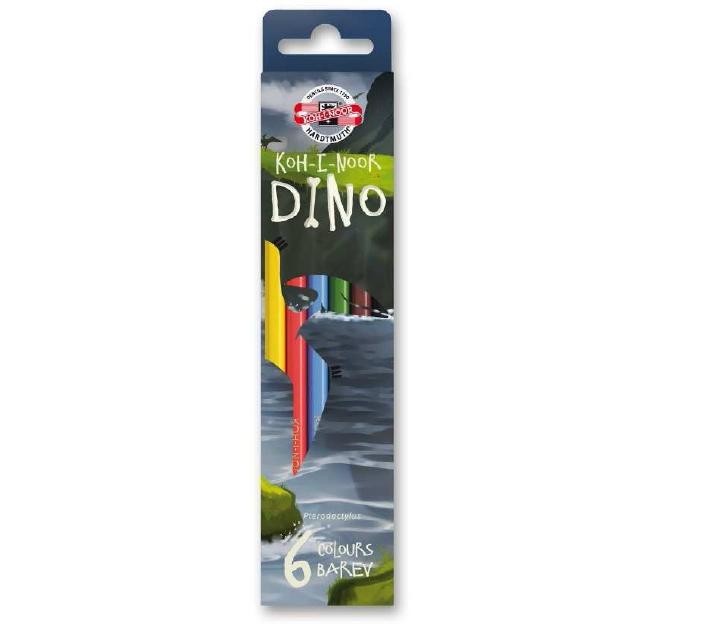картинка Набор цветных карандашей "Динозавр", 6шт