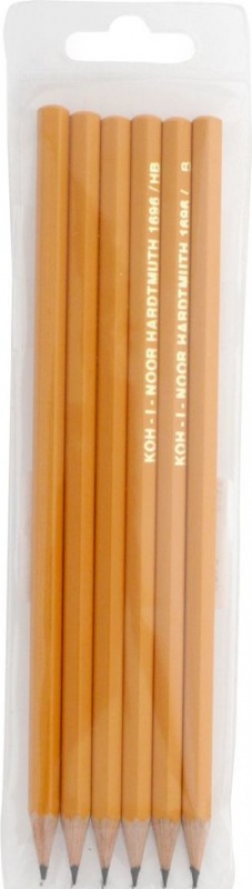 картинка Набор чернографитных карандашей HARDTMUTH, 6шт(Н, 2Н, В, 2В, НВ), европодвес