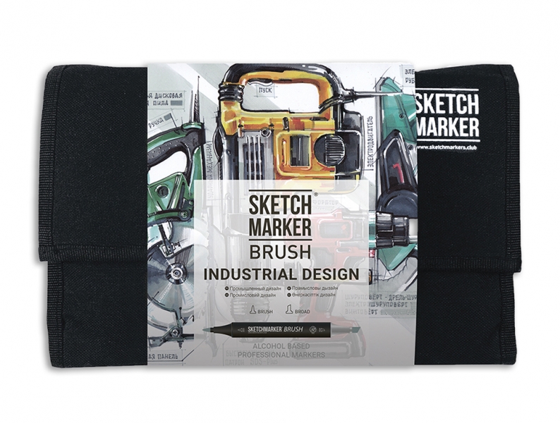 картинка Набор маркеров "SKETCMARKER BRUSH" Industrial Design (24 маркера + сумка органайзер)
