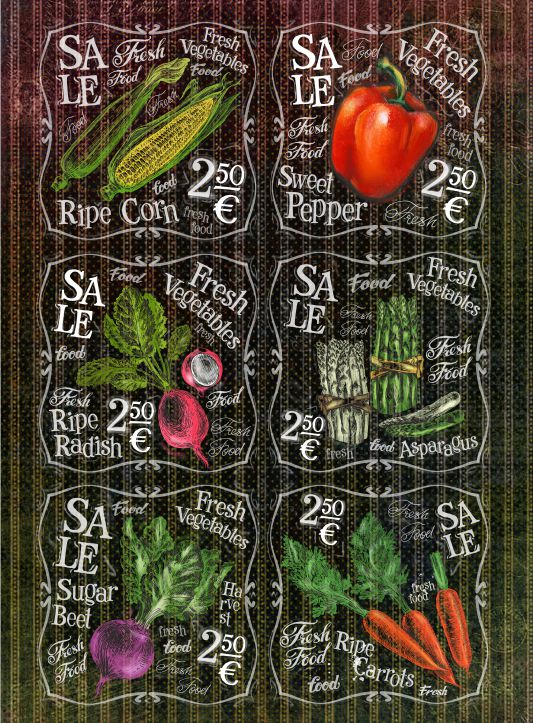 картинка Рисовая бумага для декупажа "Craft Premier", A3, 25г/м, "Свежие овощи"