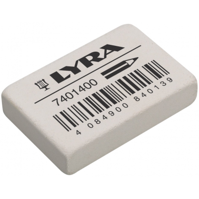 картинка LYRA Eraser white Резинка канцелярская белая 38х25х8 мм