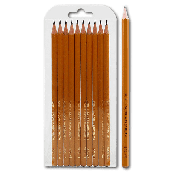 картинка Набор чернографитных карандашей HARDTMUTH, 10шт, (2В, В, НВ, Н, 2Н, 3В, 3Н)  в блистере
