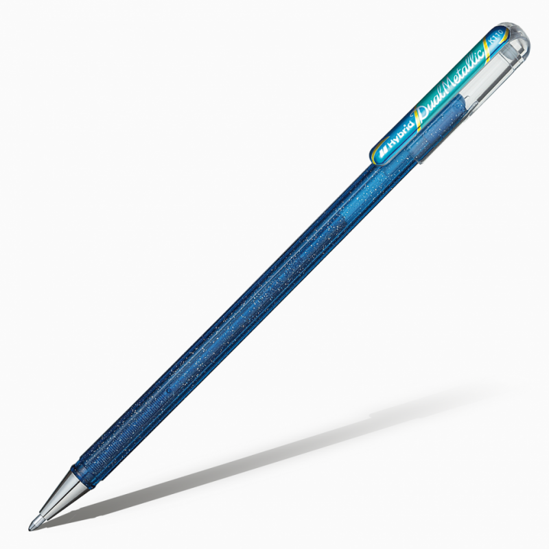 картинка Гелевая ручка с чернилами "Хамелеон" Hybrid Dual Metallic, 1,0 мм, синий + зеленый металлик